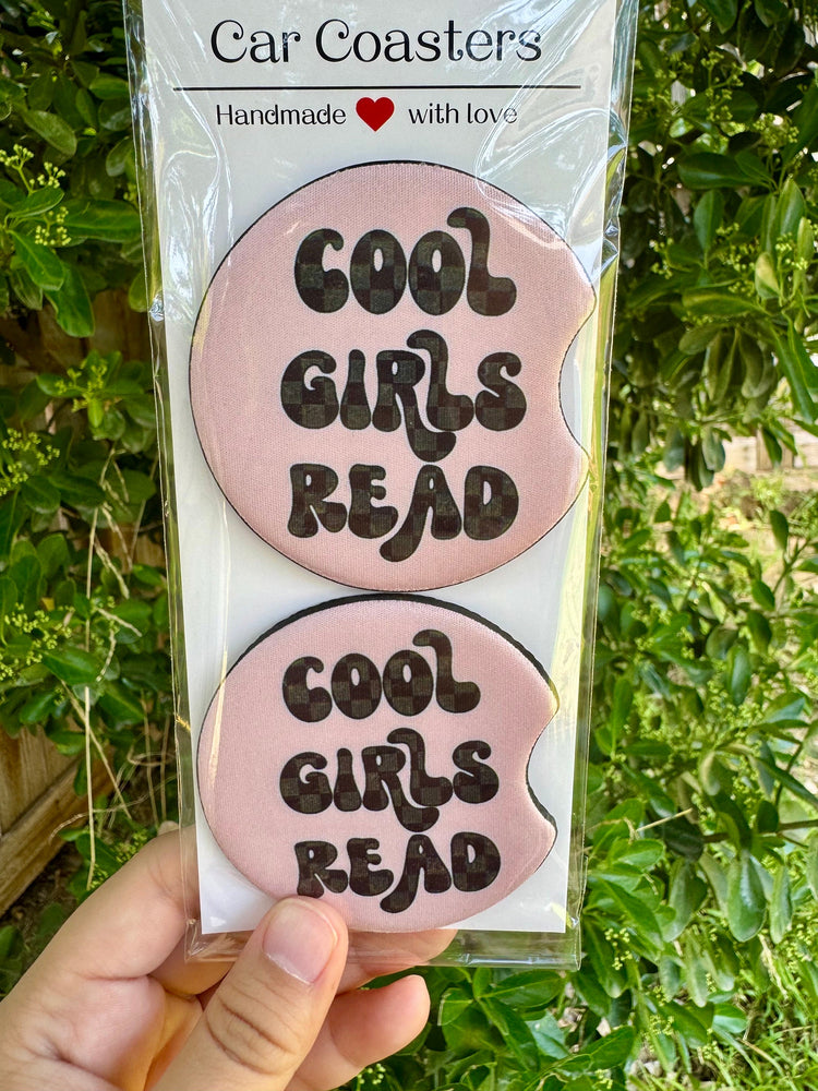 Cool Girls Read Car Coaster