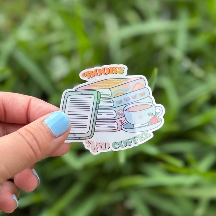 Books and Coffee Kindle Sticker