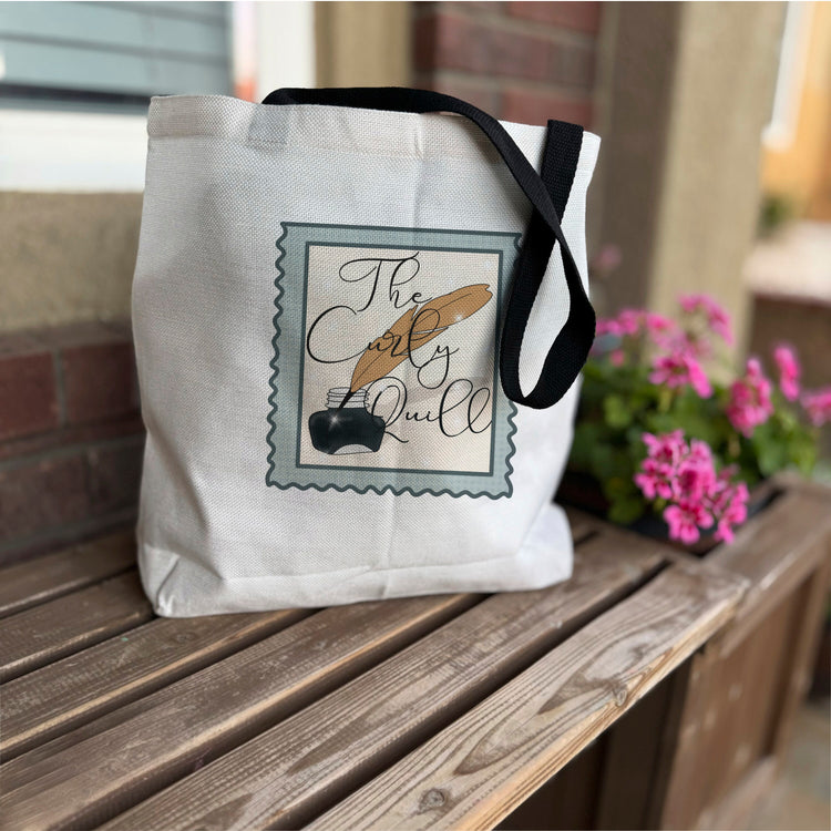 Canvas tote featuring When the Moon Hatched inspired artwork.