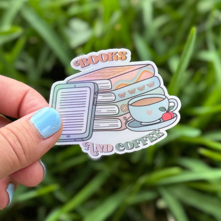 Books and Coffee Kindle Sticker