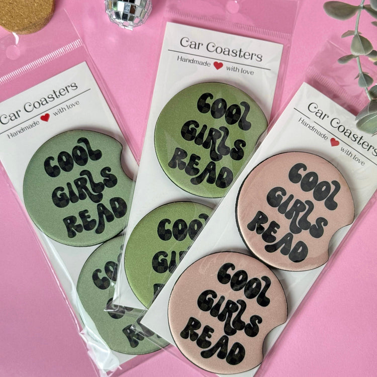 Cool Girls Read Car Coaster