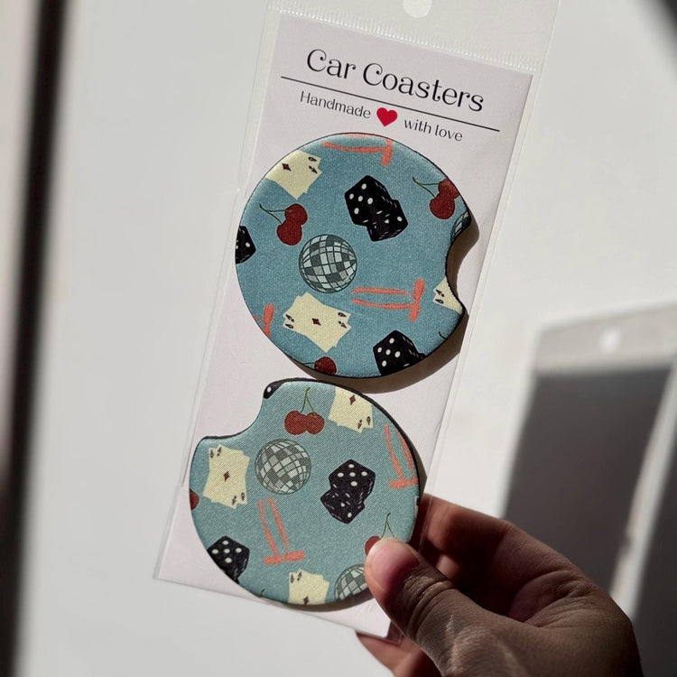 Retro Vintage Eclectic Car Coasters