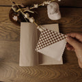 Brown Checkered Scalloped Corner Bookmark