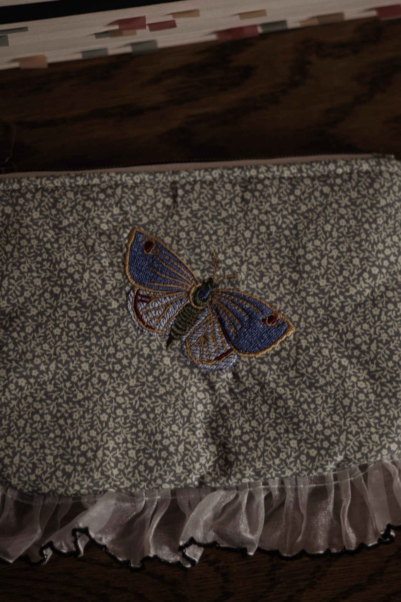 The Butterfly | Ruffle Zipper Pouch