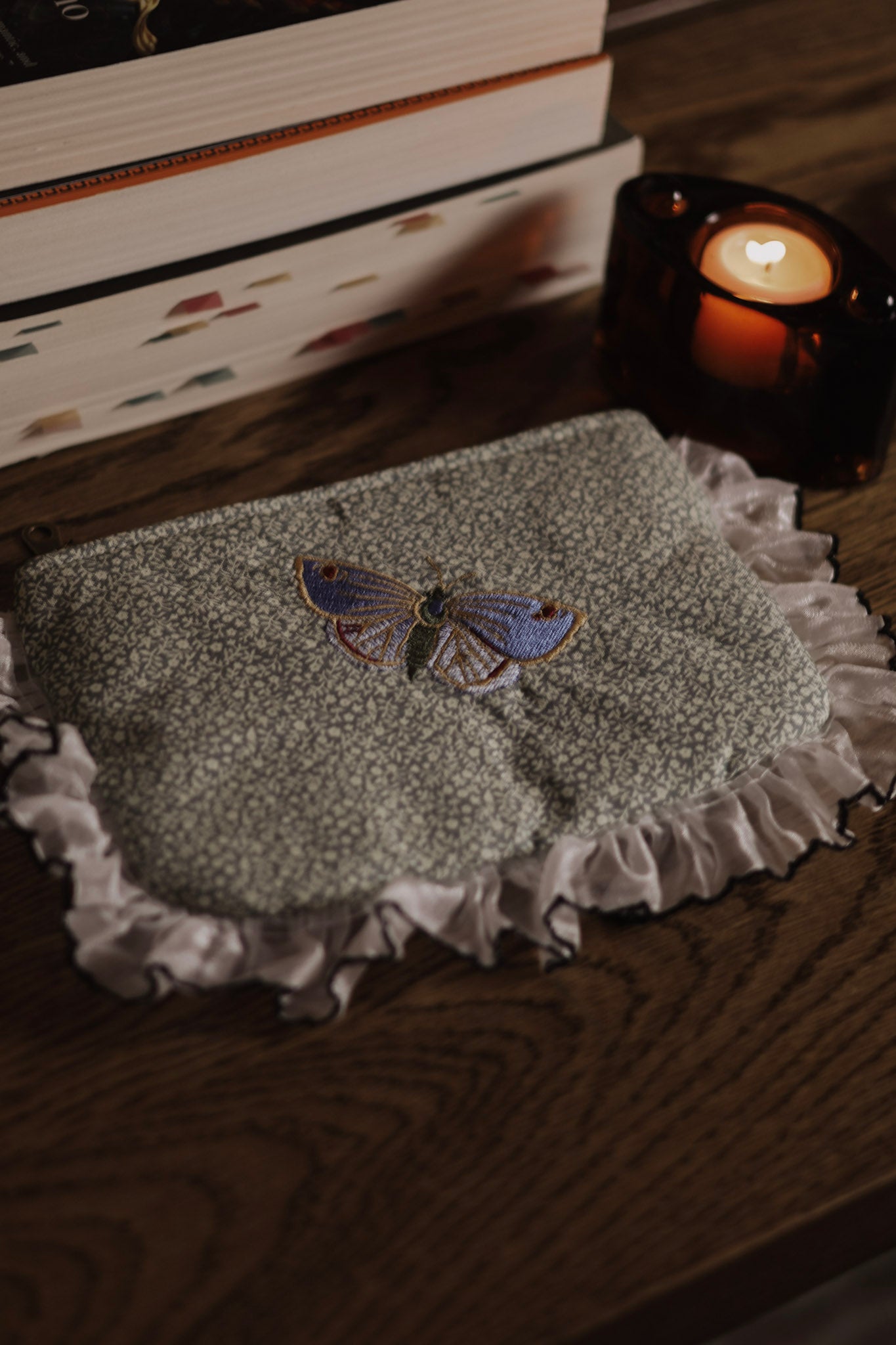 The Butterfly | Ruffle Zipper Pouch