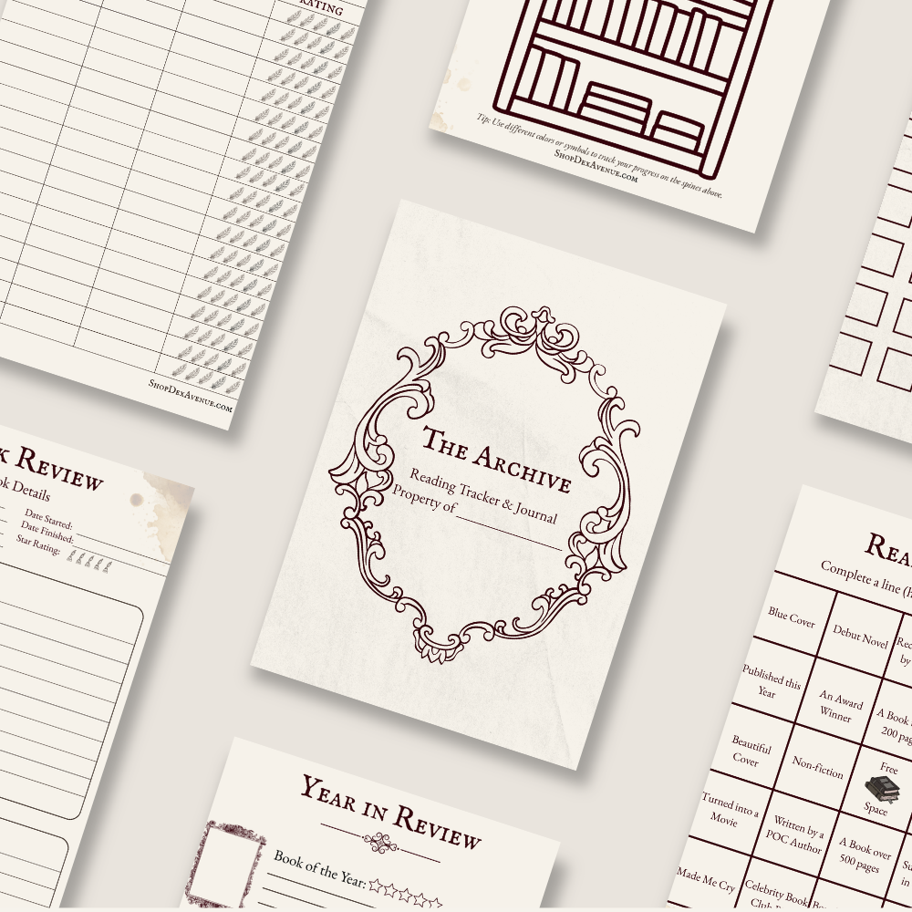 The Archive: Reading Journal Tracker | 18-Page Digital & Printable Portfolio