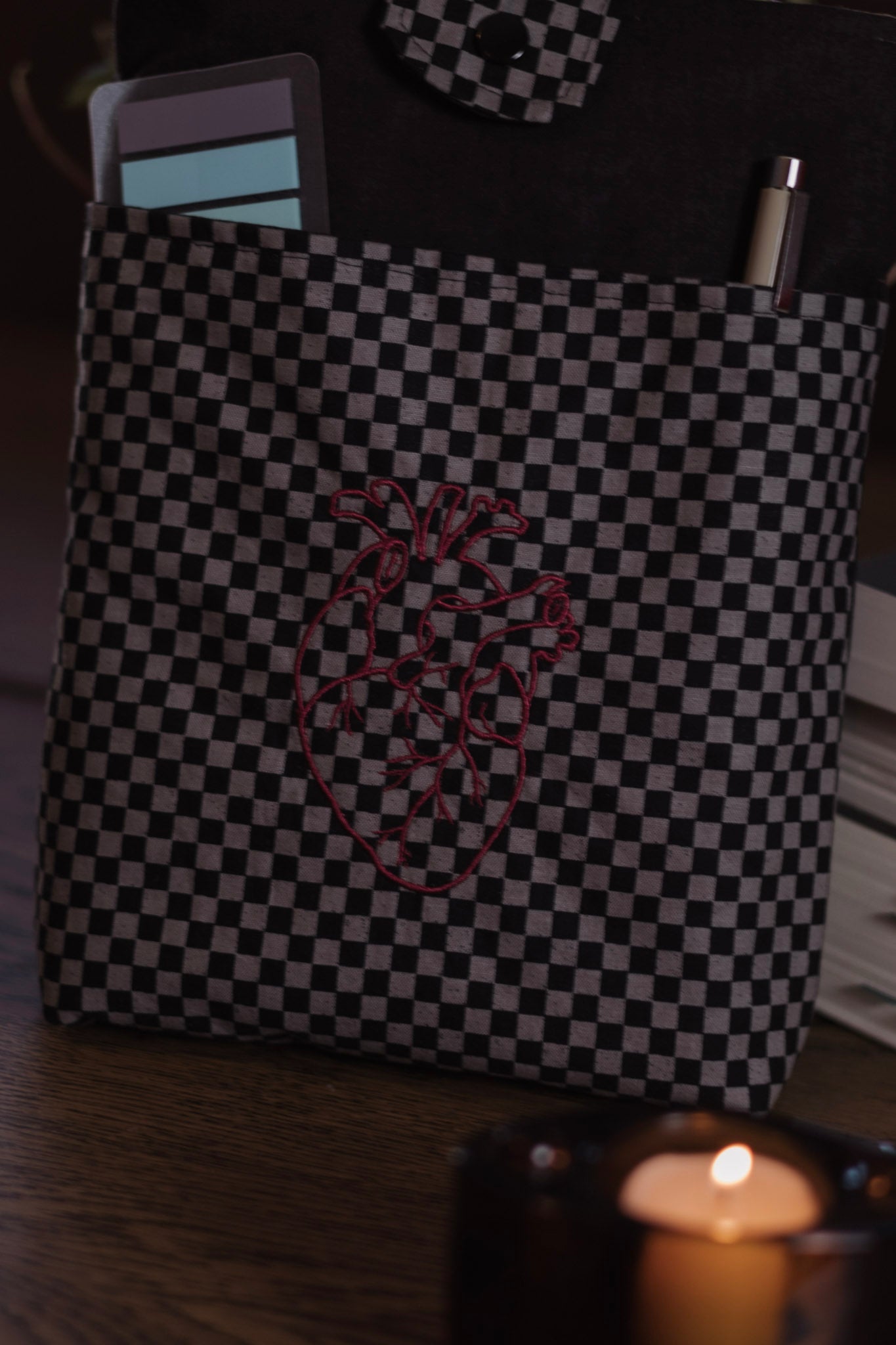 Embroidered Heart Hardback Book Sleeve