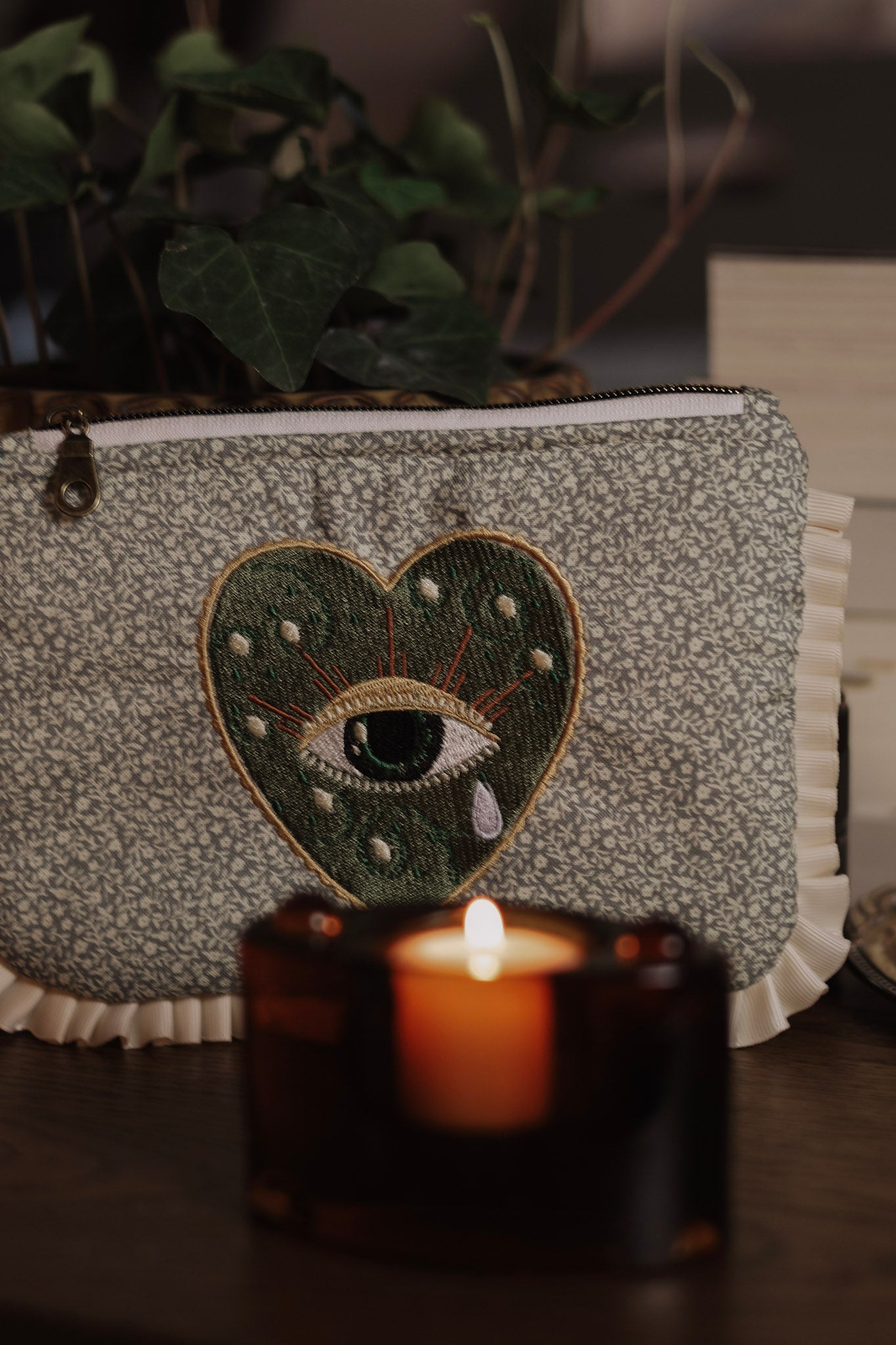 Ruffle Zipper Pouch | The All-Seeing Eye