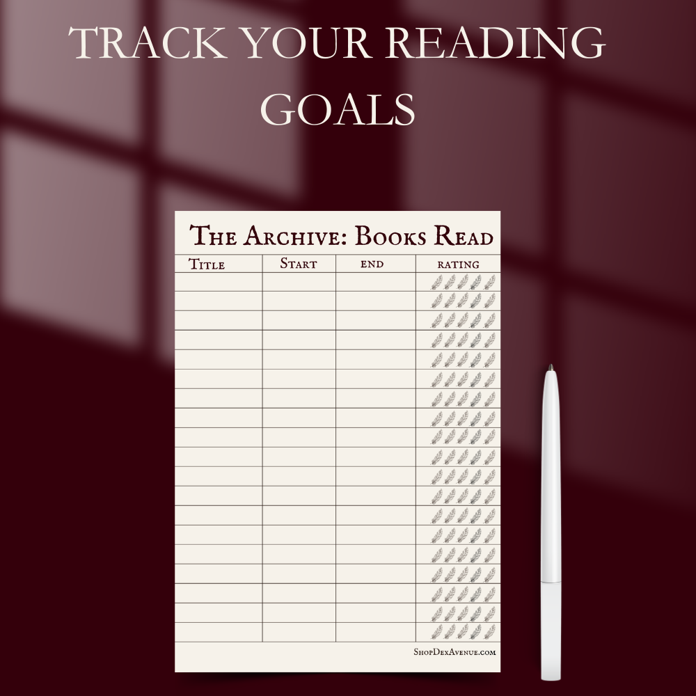 The Archive: Reading Journal Tracker | 18-Page Digital & Printable Portfolio
