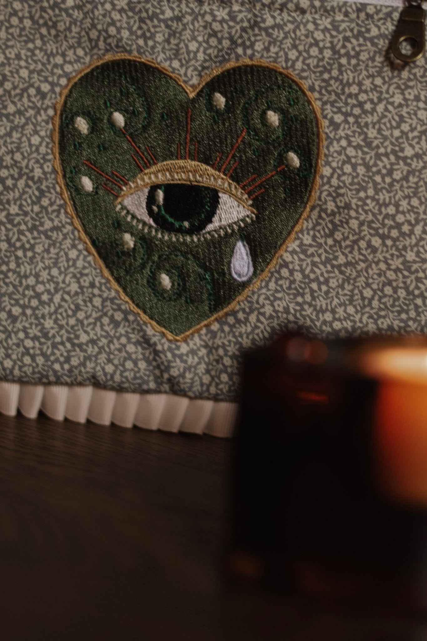 Ruffle Zipper Pouch | The All-Seeing Eye