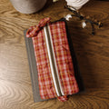 The Annotator’s Pencil Pouch |  Elastic Book Band Case  | Pink Houndstooth