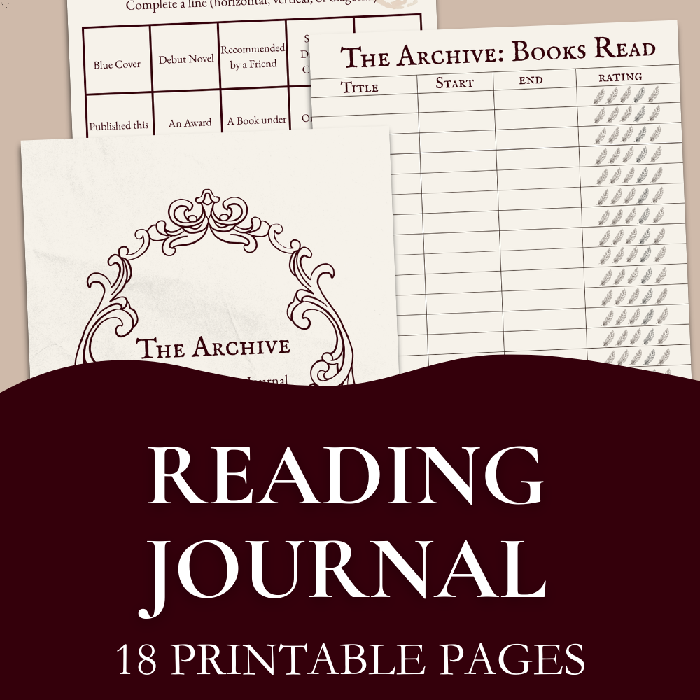 The Archive: Reading Journal Tracker | 18-Page Digital & Printable Portfolio