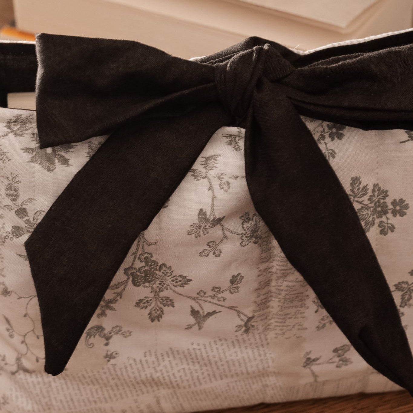 The Marginalia Book Sleeve with Bow | Handmade Padded Book