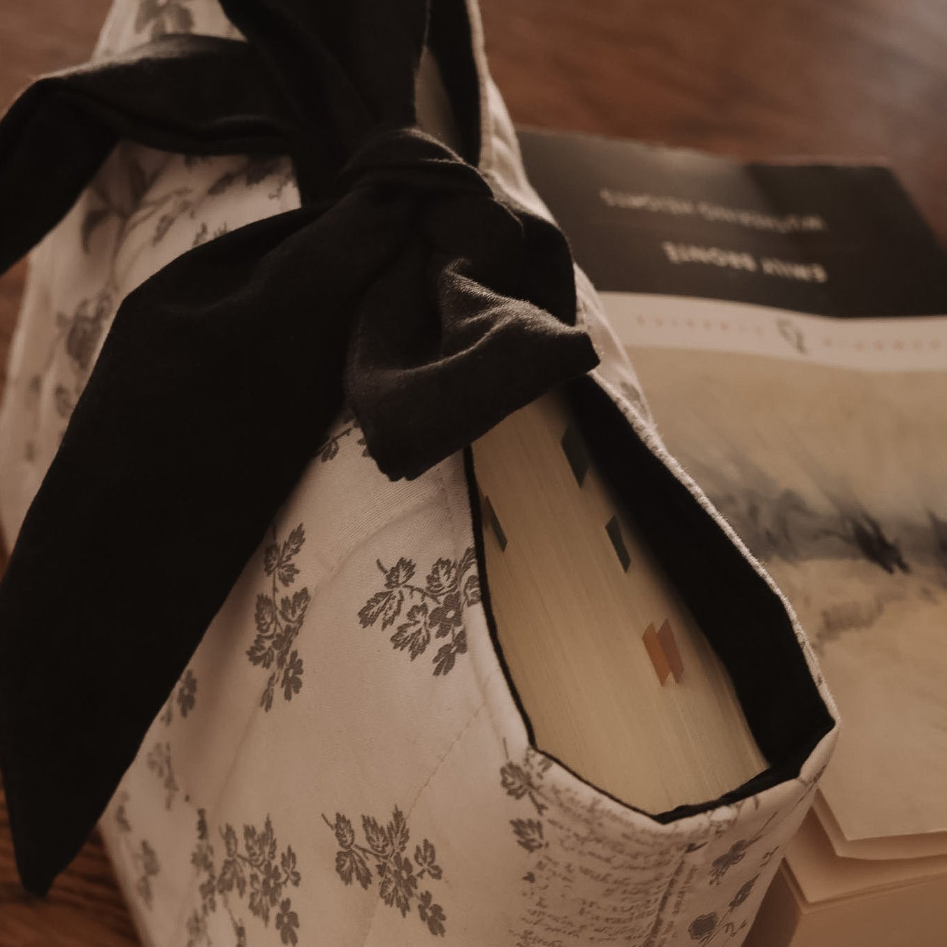 The Marginalia Book Sleeve with Bow | Handmade Padded Book
