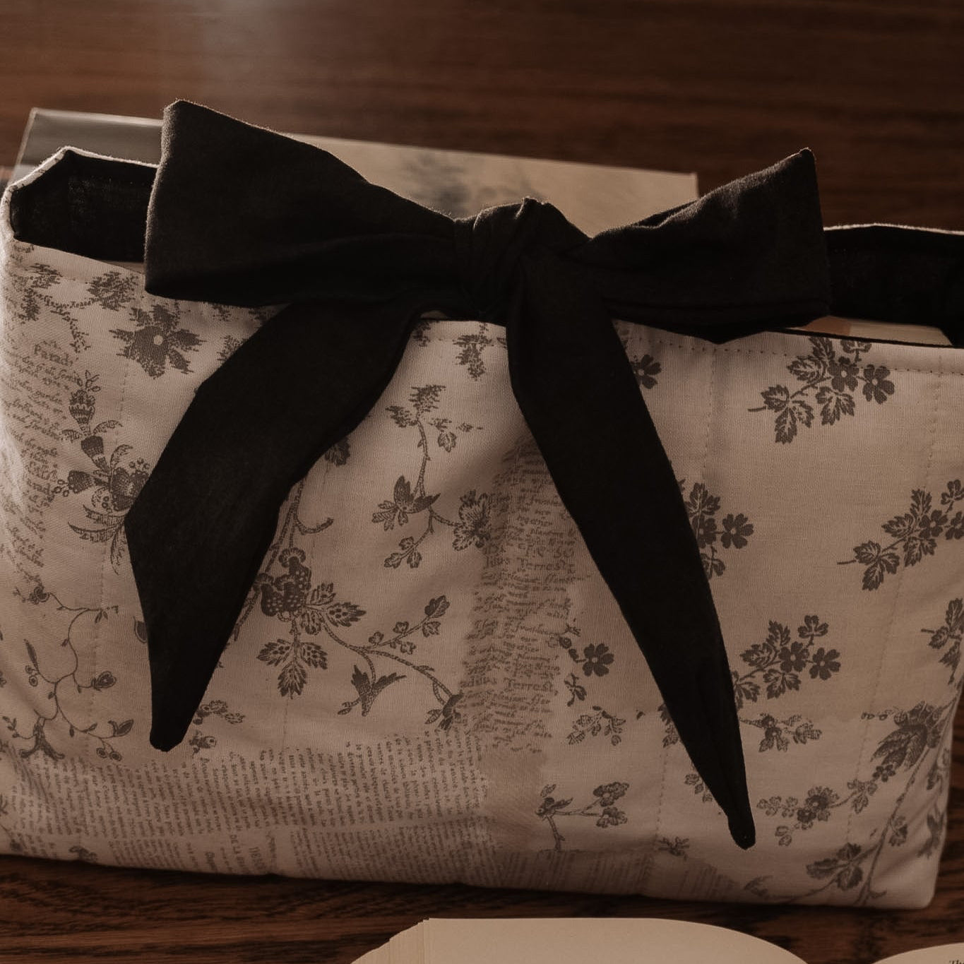 The Marginalia Book Sleeve with Bow | Handmade Padded Book