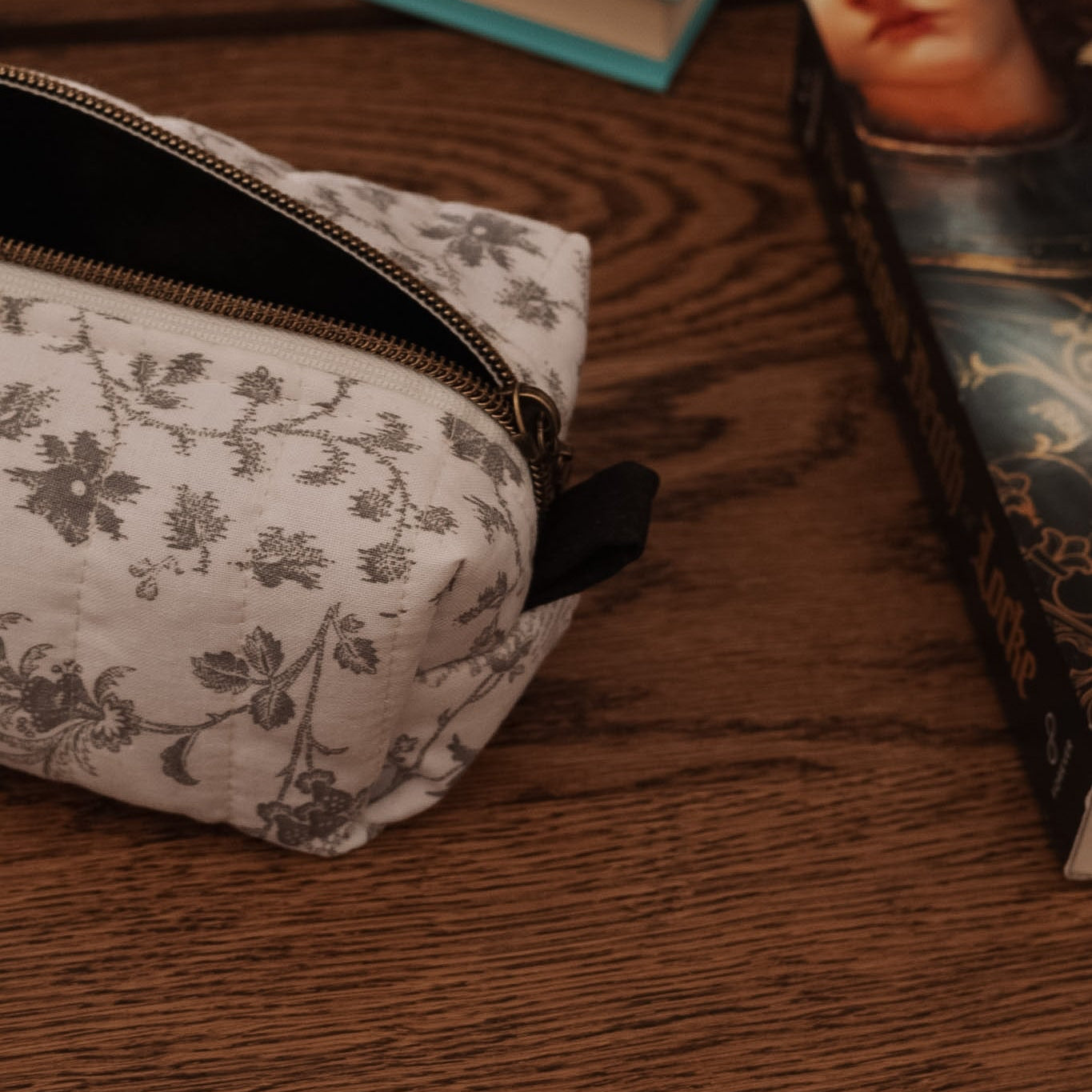 Marginalia Zip Pouch | Quilted Floral Pencil Case