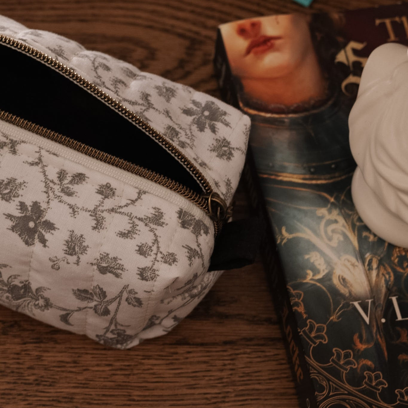 Marginalia Zip Pouch | Quilted Floral Pencil Case