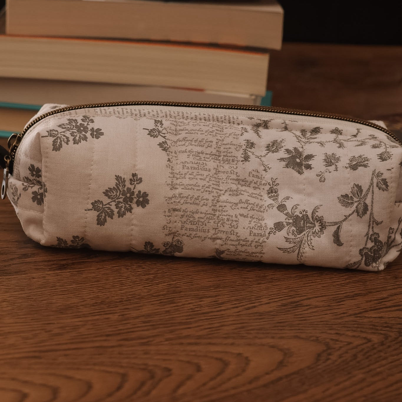 Marginalia Zip Pouch | Quilted Floral Pencil Case