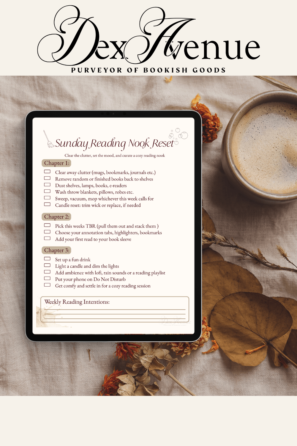 Reading Nook Reset Checklist - Dex AvenueDigital Download