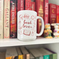 Book Lover Mug – Cozy Red Doodles for Readers & Tea Drinkers