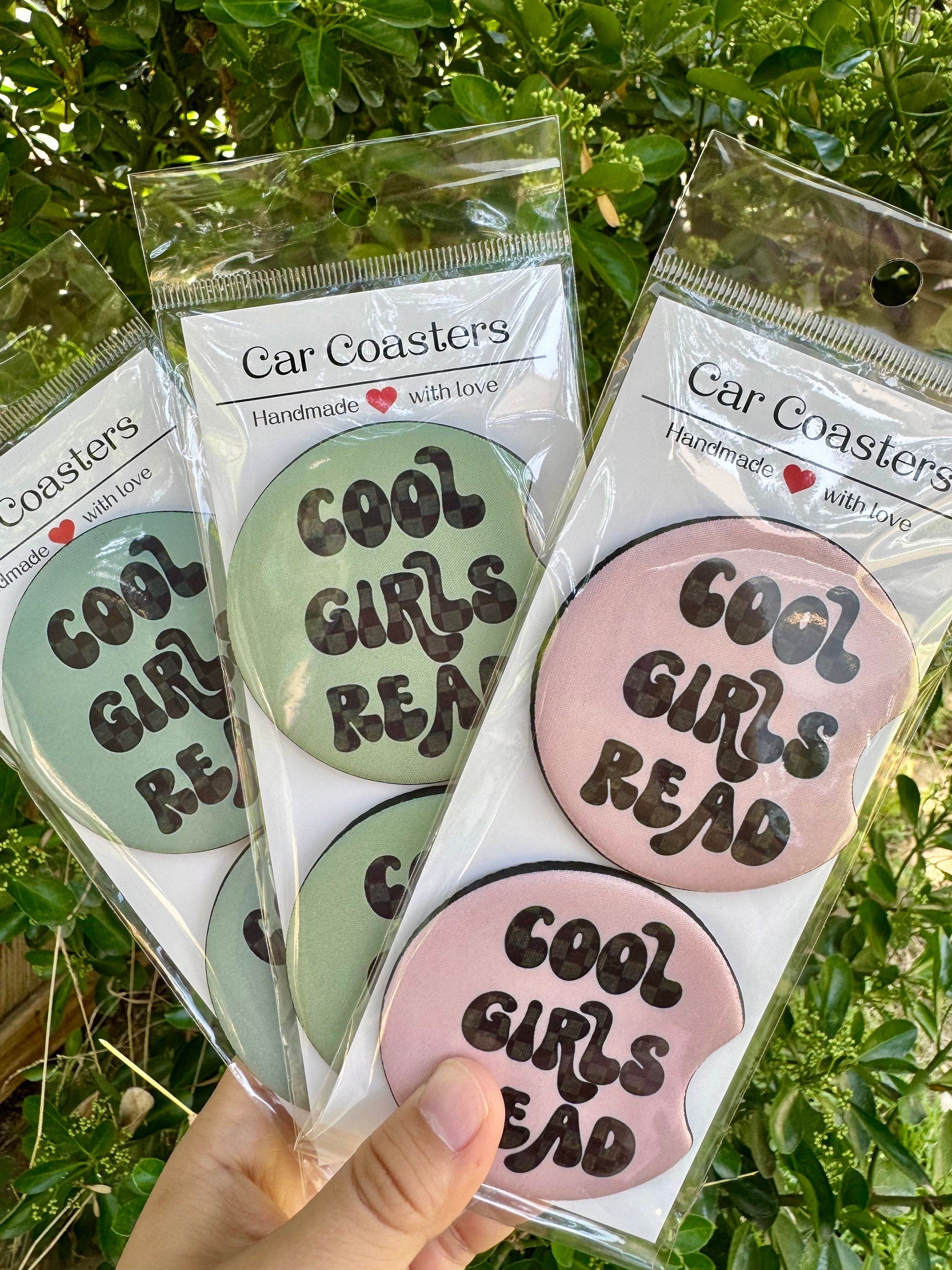 Cool Girls Read Car Coaster