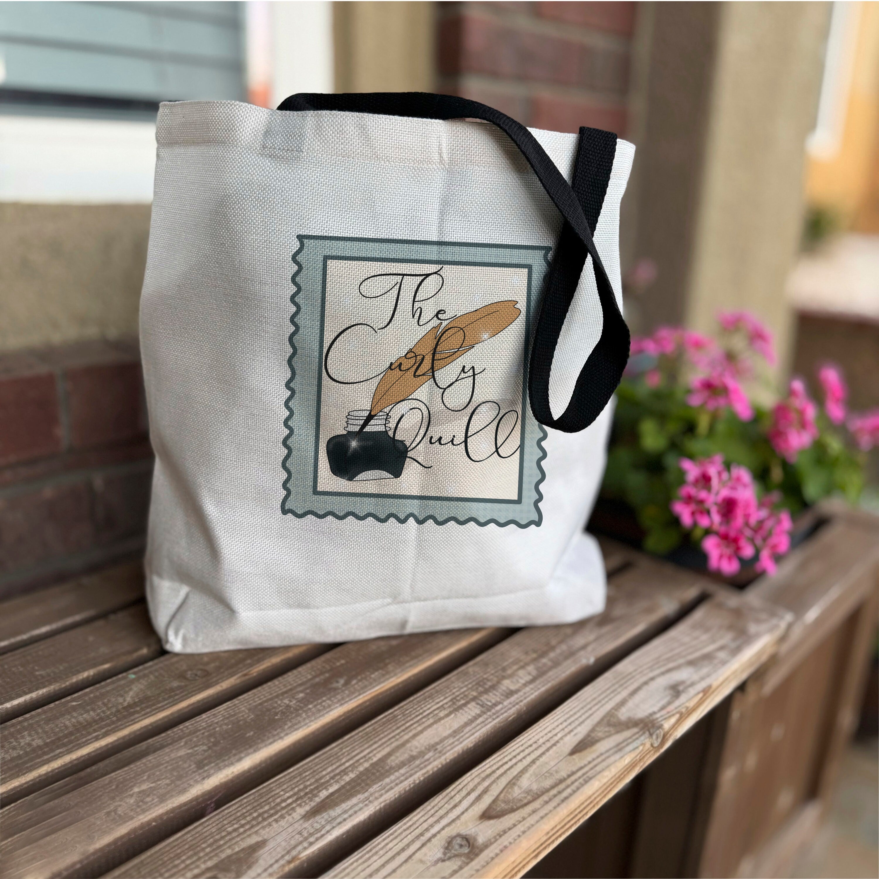 Canvas tote featuring When the Moon Hatched inspired artwork.