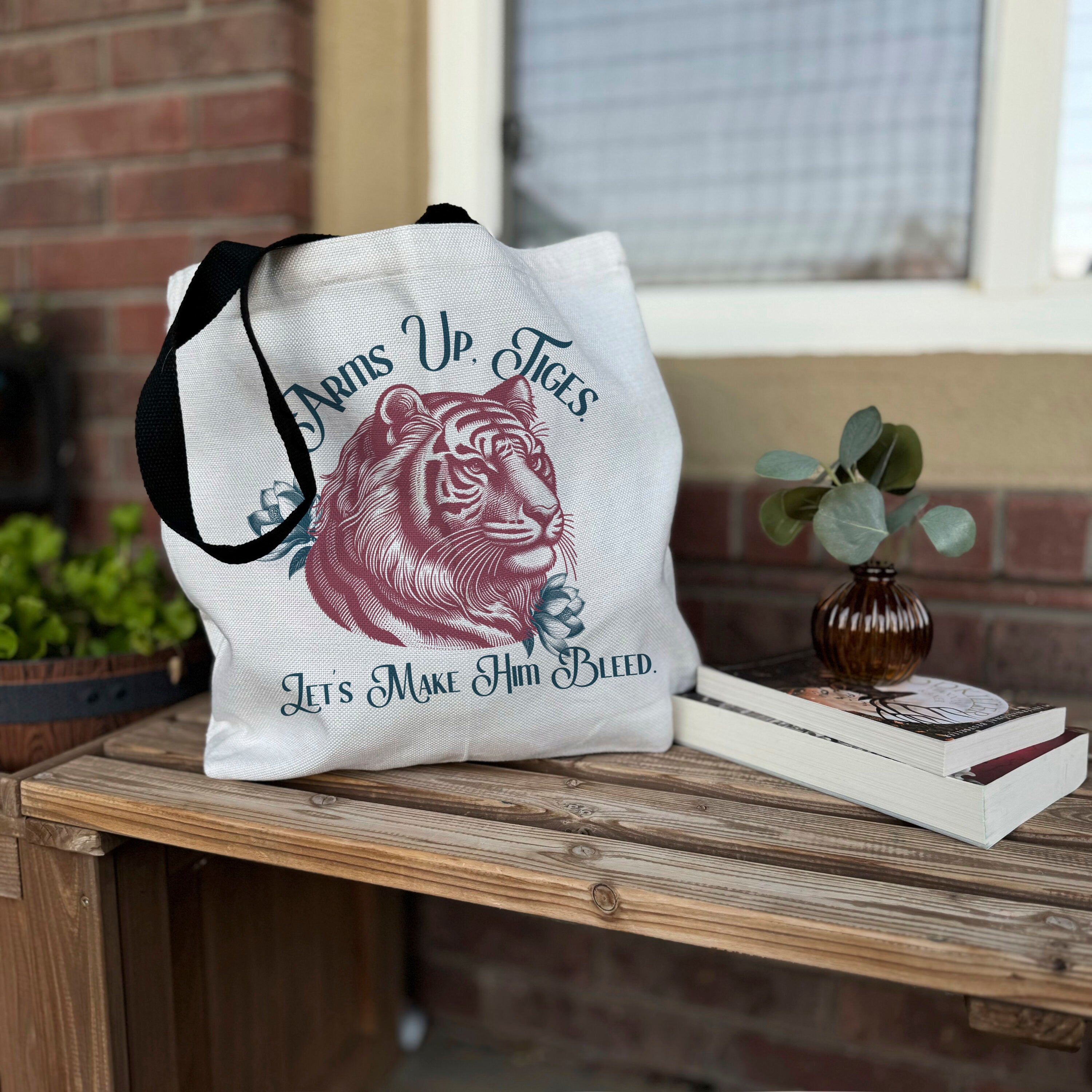 Magnolia Parks book merchandise tote showing character-inspired details