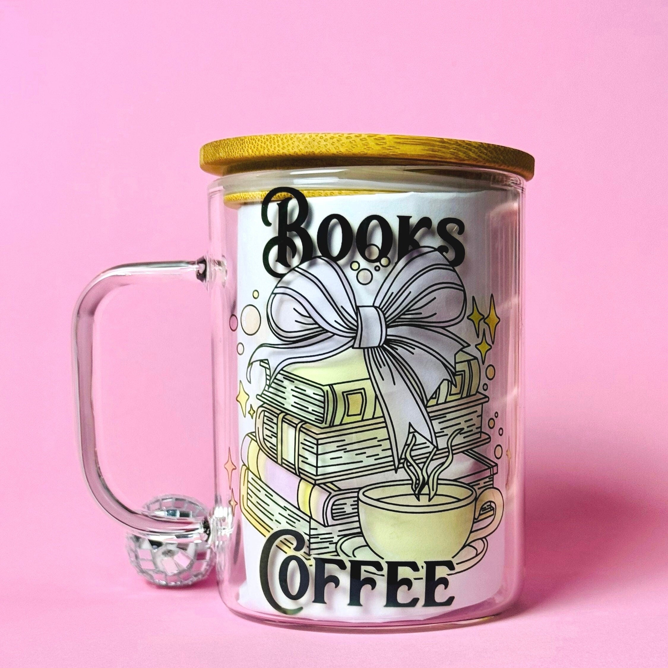 Books and Coffee Glass Mug