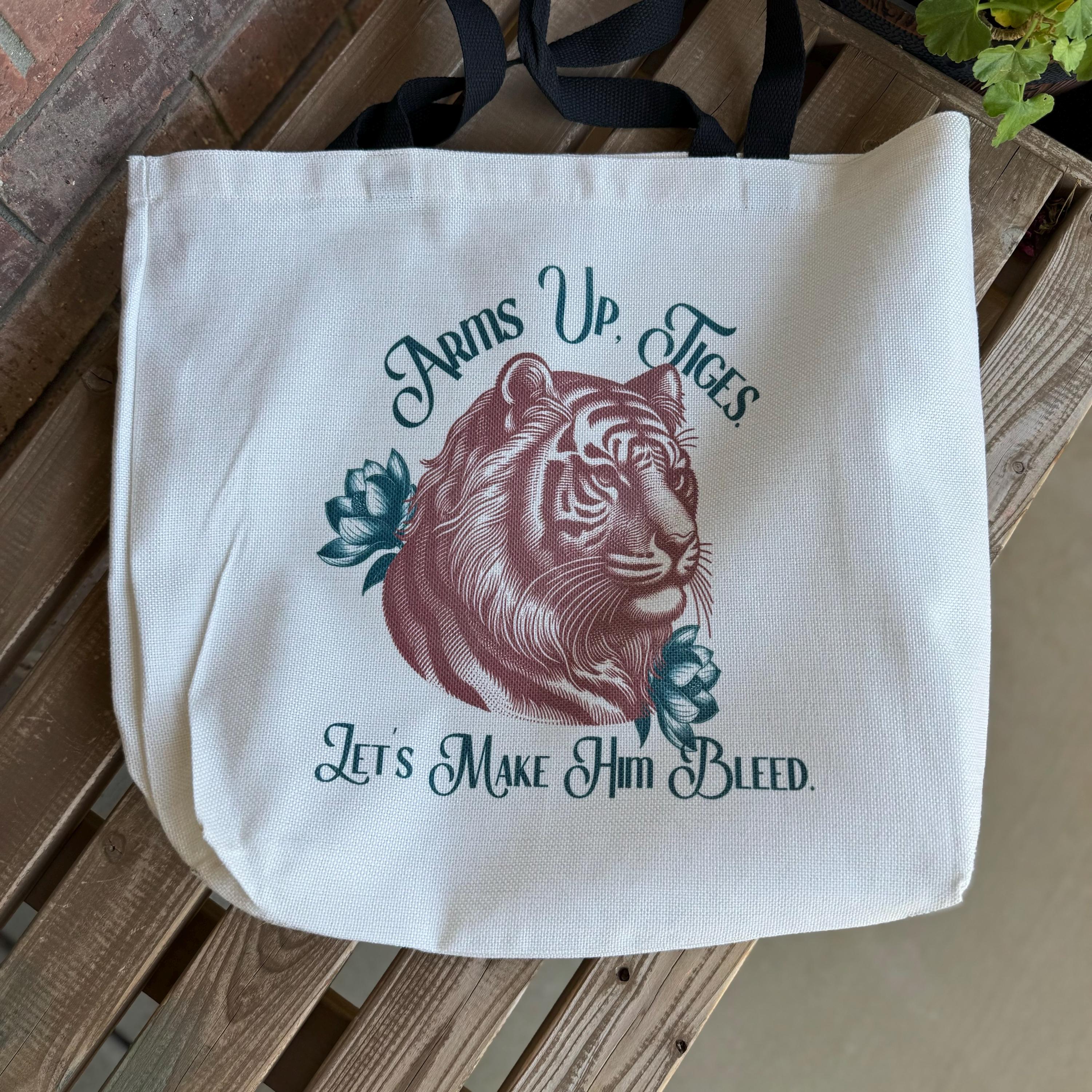 Close-up of Jessa Hastings inspired tote bag design