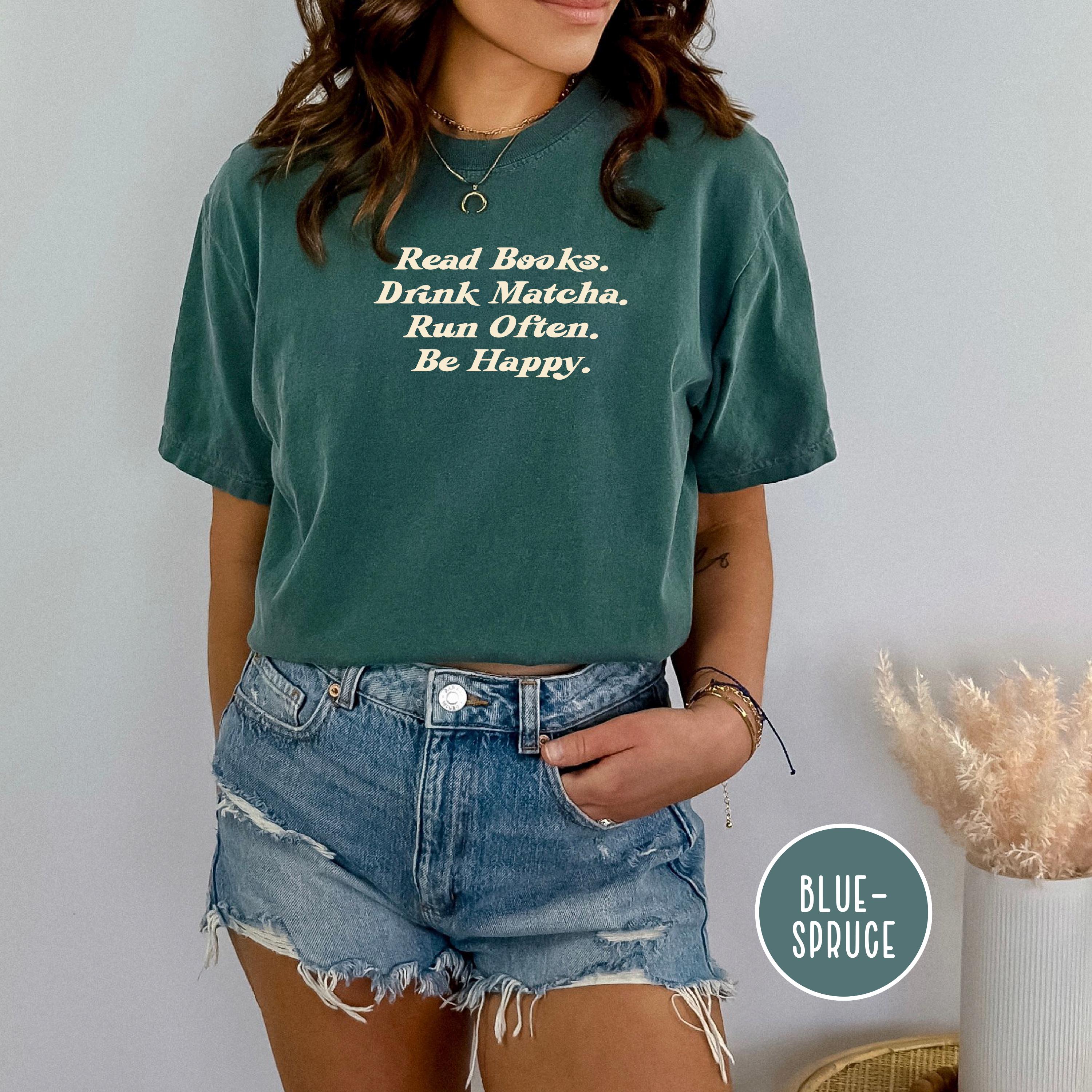 Blue Spruce color variant shown on flat lay with matcha cup.