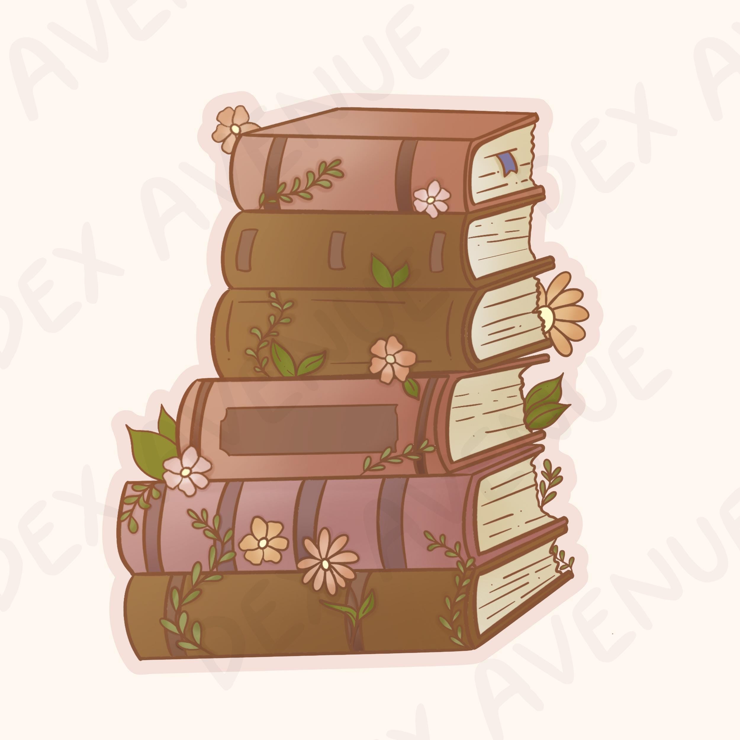 Cozy Book Stack Sticker