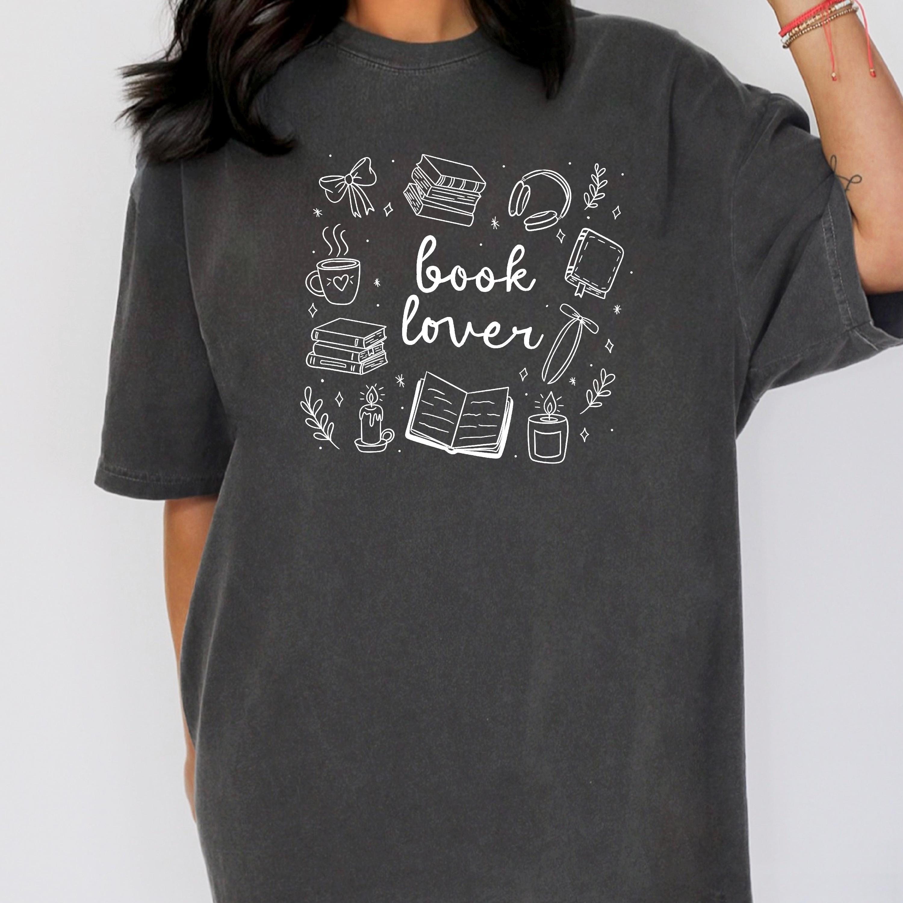 Book Lover Girl Tee in Grey