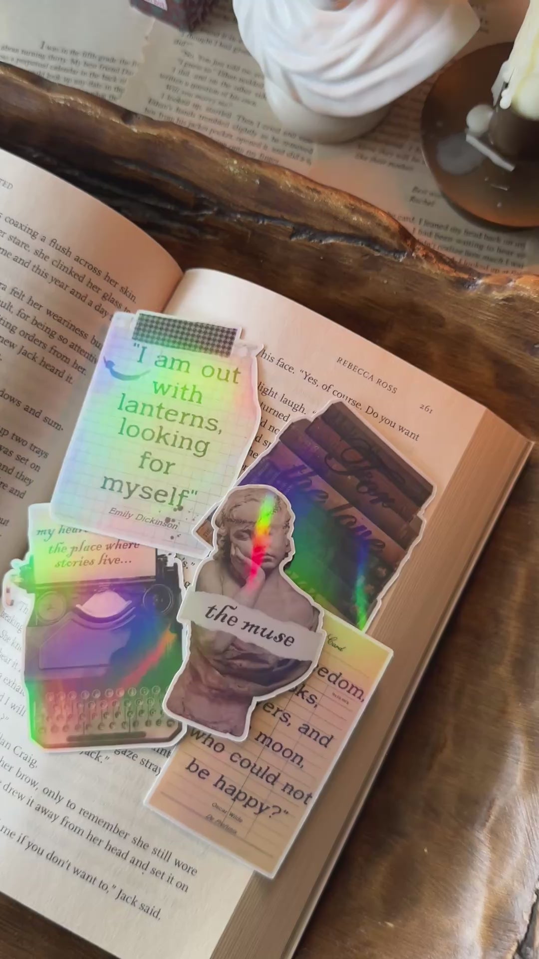 The Muse & Manuscript Collection | Set of 5 Literary Holographic Stickers