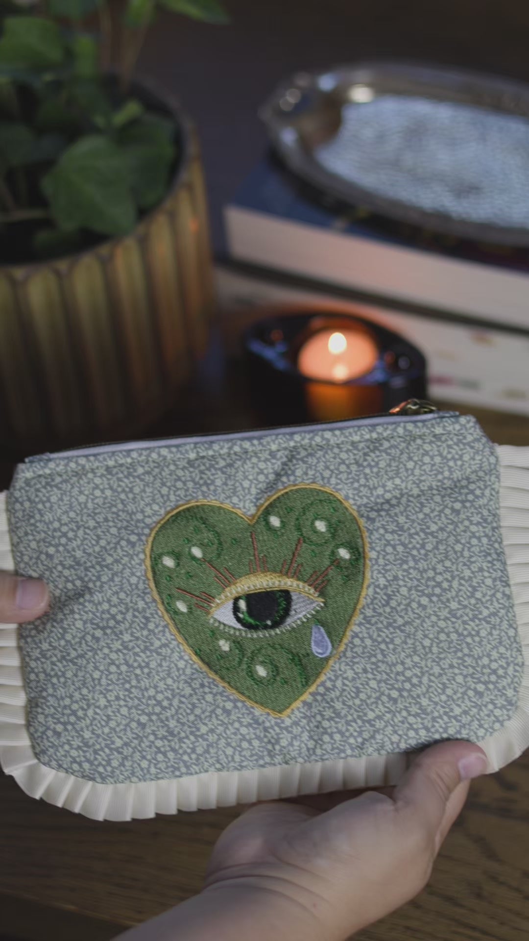 Ruffle Zipper Pouch | The All-Seeing Eye
