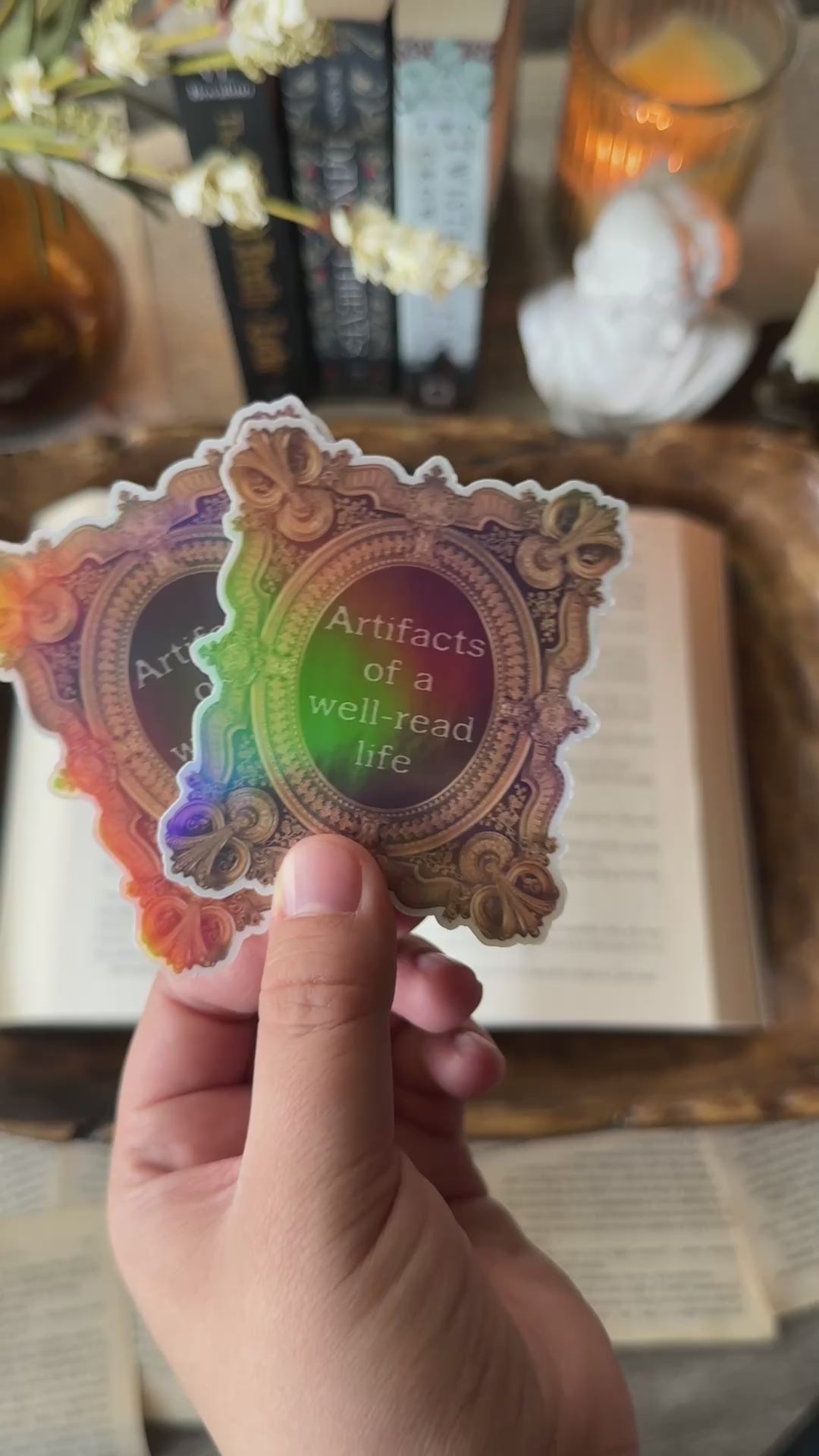 Artifacts of a Well-Read Life Holographic Sticker | Dark Academia Aesthetic